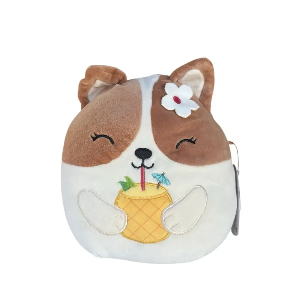 Squishmallows Original Regina the Corgi Pineapple Drink 7.5 in Plush - Brand New